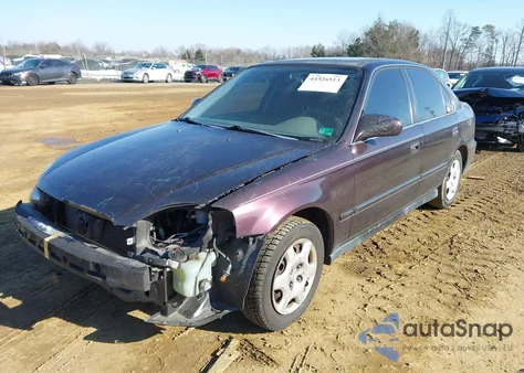 2000 Honda Civic Ex from USA, damaged, VIN 1HGEJ8645YL047984